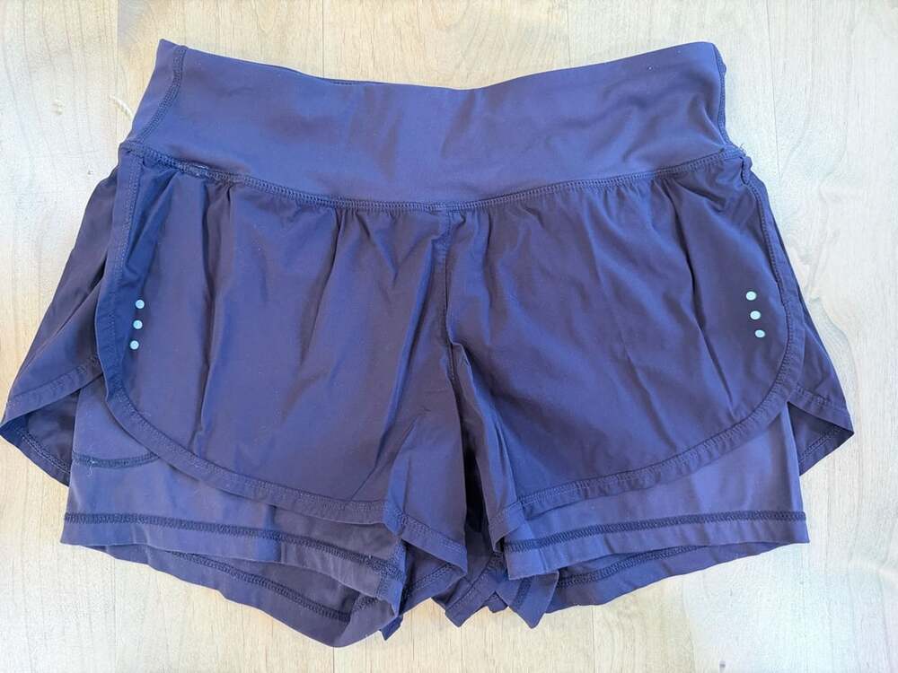 Soothfeel 2 In 1 Running Shorts Size M Brown/Purple Athletic Gym Shorts